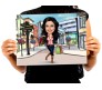 Customized Caricature In Shopping Market On A3 Poster