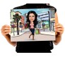 Customized Caricature In Shopping Market On A4 Poster