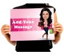 Customized Caricature In Shopping Market On A3 Poster With Message