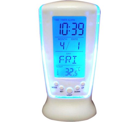 Square LCD Multifunctional Digital Clock Calendar Alarm Thermometer