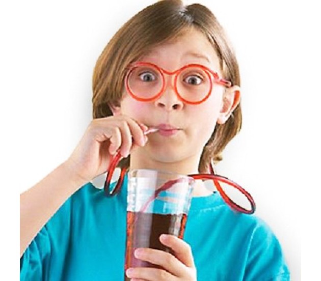 New Silly Straw Drinking Eyeglass [Set Of 2]