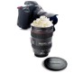 Black EF Canon Replica 24-105mm DSLR Camera Lens Mug [Flat Cover]