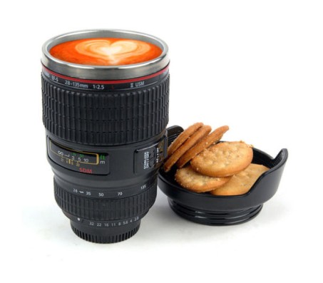 24-105mm Stainless Lens Camera Mug in Large Size