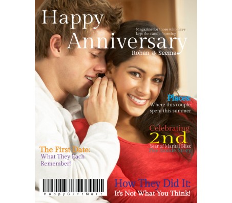 Magazine Cover Personalized For Happy Anniversary