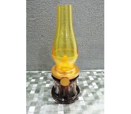 USB Rechargeable Classic Blow LED Lamp + Brightness Adjuster [Brown - Big]