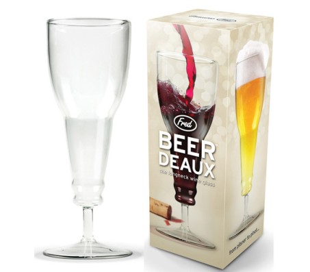 Upside Down Beer / Wine Glass With Long Neck - Bar Party Mug [Beer Deaux]