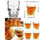 Set of 4 Crystal Skull Shot Glass For Vodka Whiskey - Home / Bar