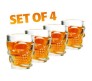 Set of 4 Crystal Skull Shot Glass For Vodka Whiskey - Home / Bar