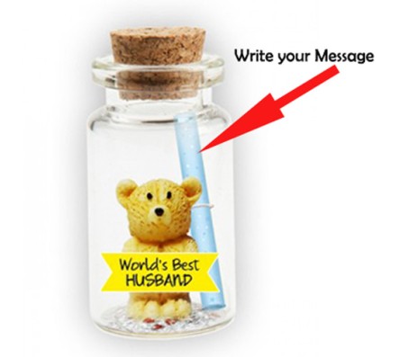 Message in A Bottle With Teddy & Worlds Best Husband Cut