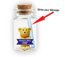 Message in A Bottle With Teddy & Worlds Best Dad Cut