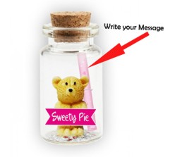 Message in A Bottle With Teddy & Sweety Pie Cut