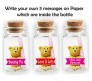 Set of 3 Message in A Bottle With Teddy & Love Messages [Sweety Pie, Love You Lots, You Are Special] Cut