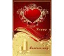 Red & Gold Happy Anniversary Card