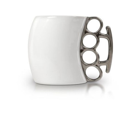 Knockout or Fist or Knuckle Mug / Cub White Silver