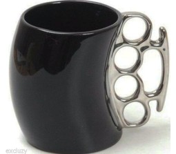 Knockout or Fist or Knuckle Mug / Cub Black Silver