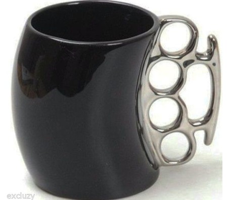 Knockout or Fist or Knuckle Mug / Cub Black Silver