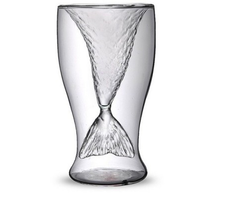 Double Wall Mermaid / Fish Style Wine Glass Cup / Mug