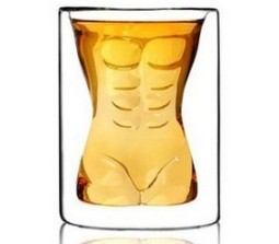 Man 8 Pack Double Layer Wall Vodka Beer Wine Shot Glass