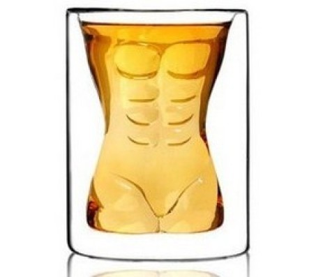 Man 8 Pack Double Layer Wall Vodka Beer Wine Shot Glass