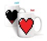 Pixel Black Heart Turns To Red When Hot Water Is Inserted Magic Mug
