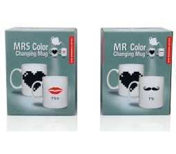 Mr & Mrs Magic Mug With Heart Design - Couple Mug