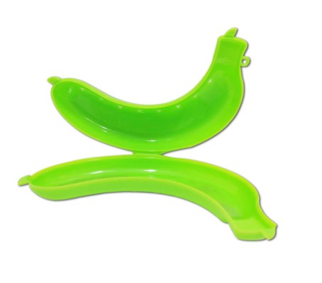 Anti Squeeze Green Banana Carry Case Box For Office School Camping Hiking Lunch