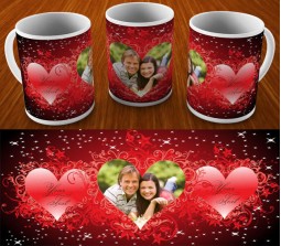 Personalize Valentine Mug With Sparking Background