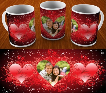 Personalize Valentine Mug With Sparking Background