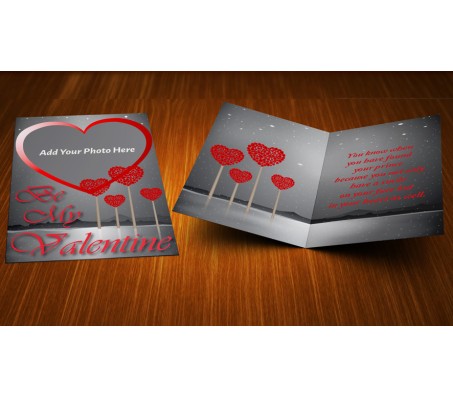 Personalize Valentine Card With Red Heart