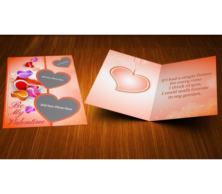 Personalize Valentine Card With Three Photo Option