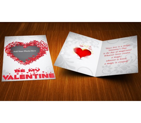 Be My Valentine Card With 1 Photo Option