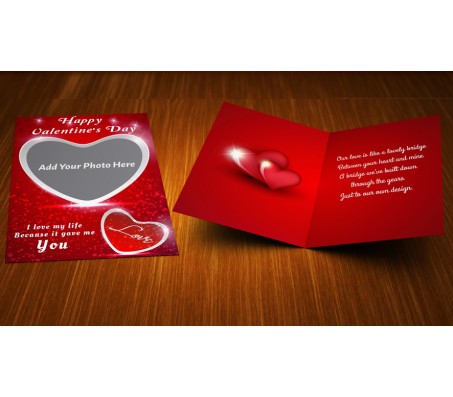 Valentine Greeting Card With Red Heart