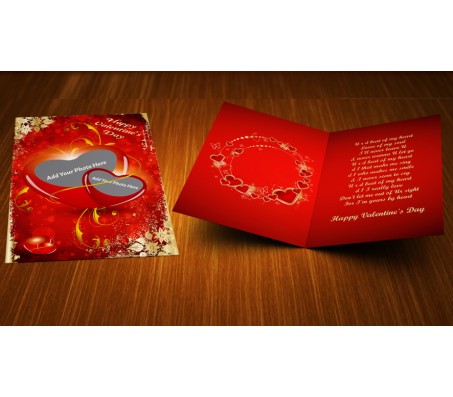 Valentine Greeting Card With Two Heart