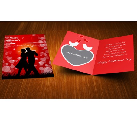 Valentine Greeting Card With Dancing Couple 