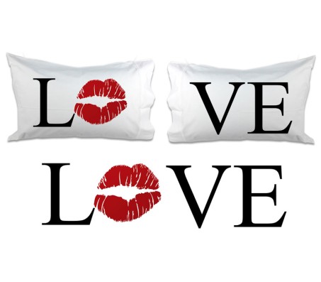 Couple Pillow LOVE [18 x 13 Inches - 2 Pillow]