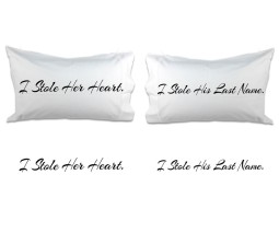 Couple Pillow I Stole Her Heart I Stole His Last Name [18 x 13 Inches - 2 Pillow]