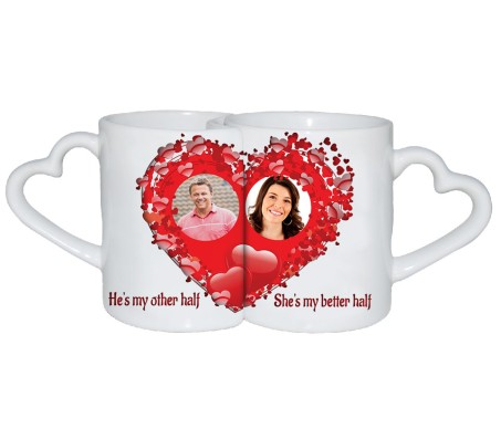 Personalized Couple Mug With Red Heart