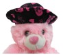Pink Teddy With Heart & Black Hat [12 inches]