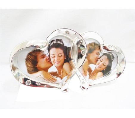 Joint Hearts Photo Frame Silver Style