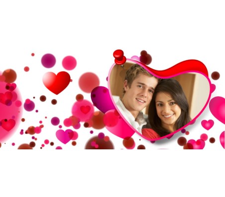 Personalize Valentine Magic Mug With Heart Background