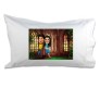 Customized Couple Caricature inside Palace Garden on Pillow [18-x-13-inches]